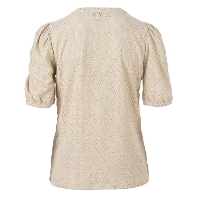 Enjoy Top pofmouw crochet Beige